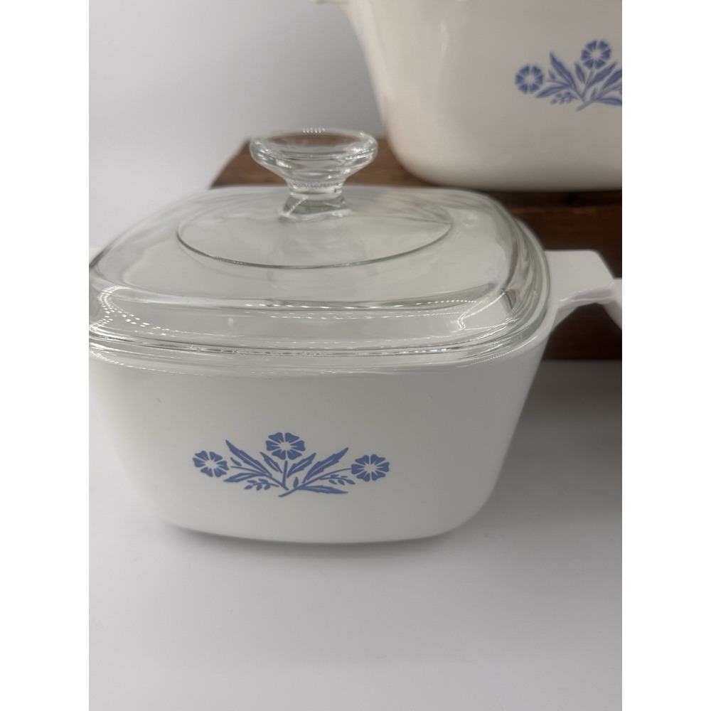 3 VTG Corning Ware Blue Cornflower Casserole Dishes with Lids Bakeware Kitchen - Picture 3 of 16